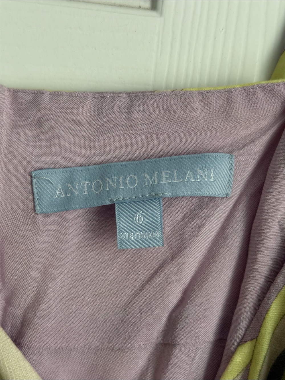 ANTONIO MELANI Lavender Maxi Dress with Olive & Pale Yellow Swirl Print - Picture 6 of 6